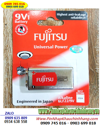 Fujitsu 6LF22, MN1604B; Pin 9v Alkaline Fujitsu 6LF22, MN1604B chính hãng /X.xứ NHẬT (Loại Vỉ 1viên)